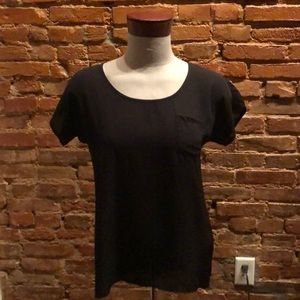 Black polyester blouse
